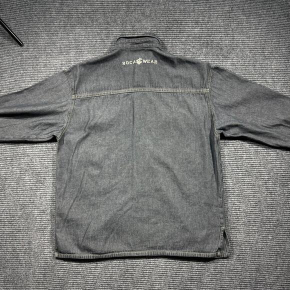 Vintage 90s Rocawear Baggy Denim Button-Up Shirt Retro Size L Retro Size L 24x29 - Picture 5 of 8